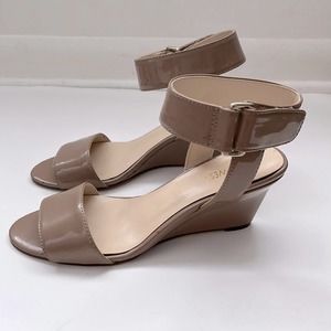 Nine West Taupe Wedge Sandals